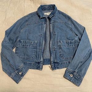 NWOT Alex Mill Shrunken Zip Denim Jacket